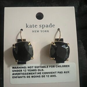 Kate Spade Gold and Black lever back earrings